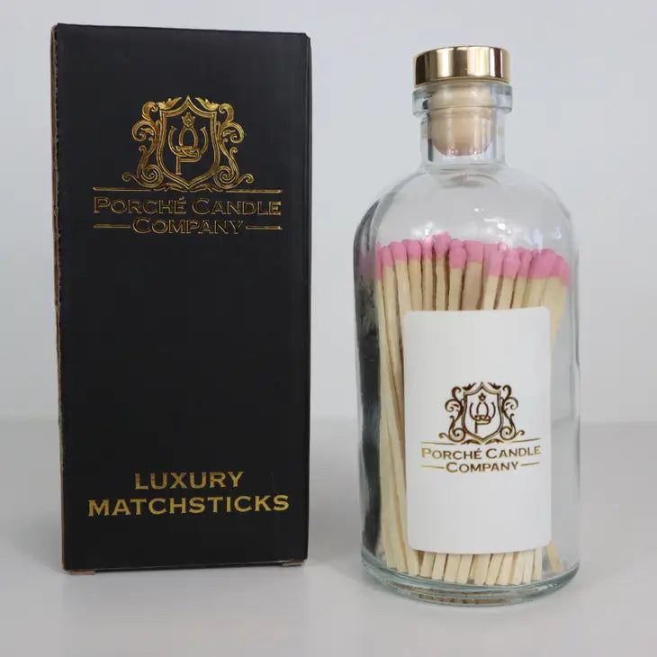 Porché Candle Co - Luxury 8oz Candle & Matches - Pink Champagne